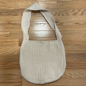Cream knit purse
